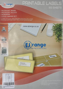 EJRange Thicker Address Labels 100 Sheet White A4 Sticky Self-Adhesive Inkjet Laser Printer Peel
