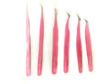 Load image into Gallery viewer, Eyelash Extension Tweezers Russian 3D 6D Volume Lash L-Shape Needle Nose Angled