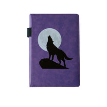 Load image into Gallery viewer, EJRange Notebook A5 Lined Journal - PU Leather, Wipe Clean Cover, Soft Feel, Ribbon, Ruled, 192 Pages, Wolf Design