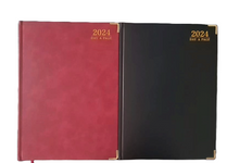 Load image into Gallery viewer, EJRange 2024 Diary Day to Page A4 - Black &amp; Burgundy