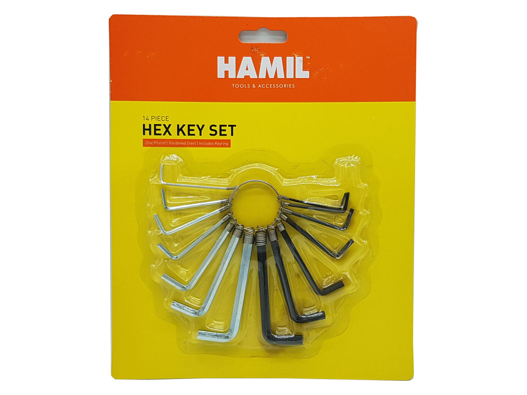 Hamil 14 Piece Metric Hexagon Hex Allen Key Set Allan Alan Hand Tools
