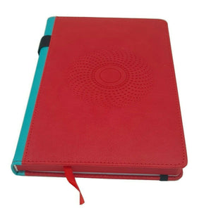 Notebook A5 Hardback PU Leather Journal Notepad, Pen Holder Ribbon Inner Pocket