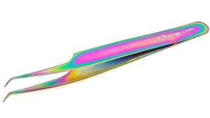 Eyelash Tweezers Straight Curved Individual Eyelash Extensions Beauty Rainbow