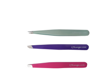 Load image into Gallery viewer, High Quality EyeBrow Stainless Steel Tweezers, Point,Slant Flat,Sharp - Set of 3