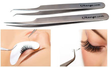Load image into Gallery viewer, Eyelash Tweezers Straight Curved For Individual Eyelash Extensions Free Case UK