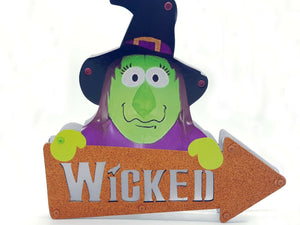 Halloween Wooden Character Signs Arrows Lights Up Decorations Family Friendly