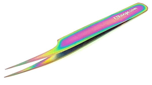 Eyelash Tweezers Straight Curved Individual Eyelash Extensions Beauty Rainbow