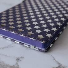 Load image into Gallery viewer, EJRange Notebook A5 Lined Notepad - Soft Feel Wipe Clean Cover Elastic Closure, Ribbon, 192 Pages, Stars Design